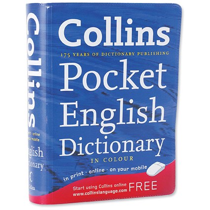 Collins Pocket English Dictionary with Colour Headwords in Vinyl Cover