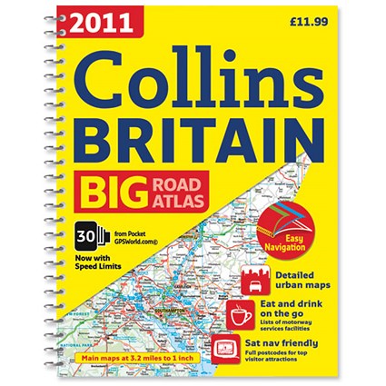 Collins Road Atlas of Britain Route Planning 3.2 Miles/Inch Spiral Bound W295xH385mm