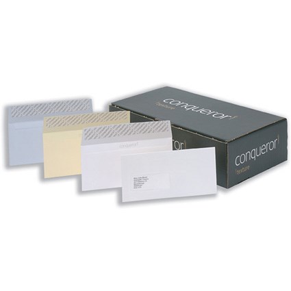 Conqueror Envelopes Wallet Peel and Seal Contour High White DL [Pack 500]
