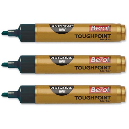 Berol Autoseal Toughpoint Permanent Marker / Chisel Tip / Black / Pack of 12