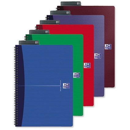Oxford Office Notebook Wirebound Hard Cover 180pp 90gsm A4 Random Colour [Pack 5]