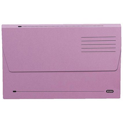 Elba Document Wallet Half Flap 310gsm Capacity 30mm Foolscap Mauve Ref 100090240 [Pack 50]