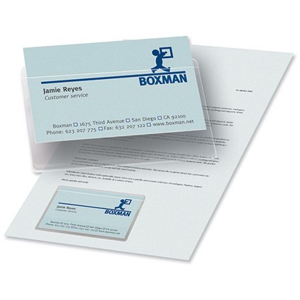 3L Business Card Pockets - Polypropylene / Top Opening No Flap / 60x95mm / Pack of 10