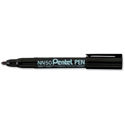 Pentel Permanent Marker Xylene/Toluene-free Bullet Tip 1.5mm Line Black [Pack 12]