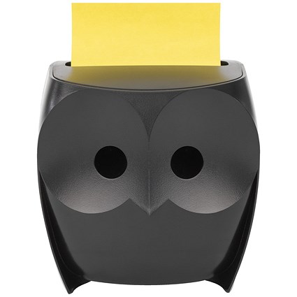Post-it Z-Notes Dispenser Owl Black + 2 Packs Post-it Super Sticky Z-Notes 45 Sheets per Pad - 7100322315