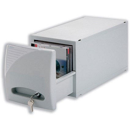 Compucessory MultiMedia Drawer Stackable Capacity 20 Cased Cds or 3.5 inch Diskettes Ref CCS12501