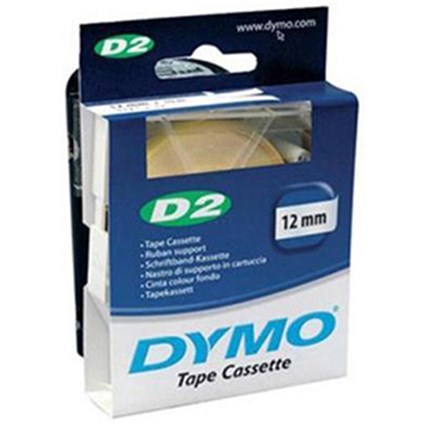 Dymo D2 Tape Cassette 12mmx10m White Ref 61211 S0721090