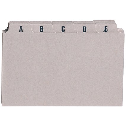 5 Star Guide Cards, A-Z, 127x76mm, Buff, Pack of 25