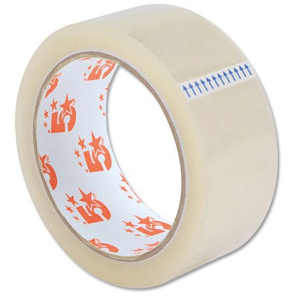 5 Star Large Clear Tape Rolls / 38mm x 66m / Pack of 4