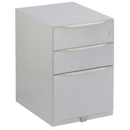 Sonix 3 Drawer Tall Under Desk Filing Pedestal, Silver
