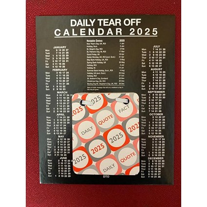ValueX 2025 Daily Tear Off Desk Calendar, 184 x 149mm
