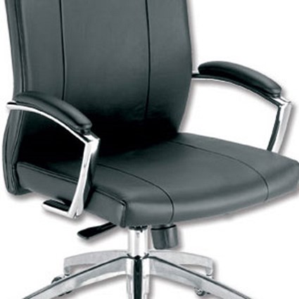 Adroit Loire Managers Chair Back H590mm W520xD520xH460-570mm Leather Black