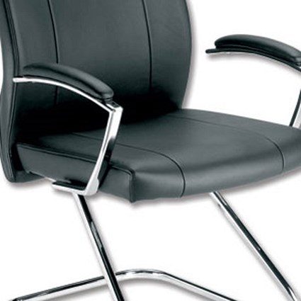 Adroit Loire Visitors Chair Back H480mm W520xD520xH500mm Leather Black