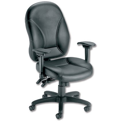 Sonix Savannah Armchair Heavy-duty Back H520mm W520xD500xH420-520mm Leather Black
