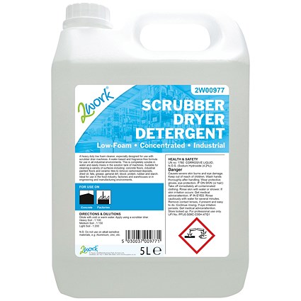 2Work Scrubber Dryer Detergent, 5 Litres 2Work Scrubber Dryer Detergent, 5 Litres