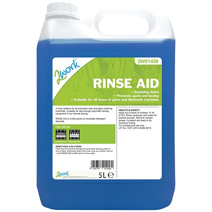 2Work Concentrated Rinse Aid, 5 Litre Bottle