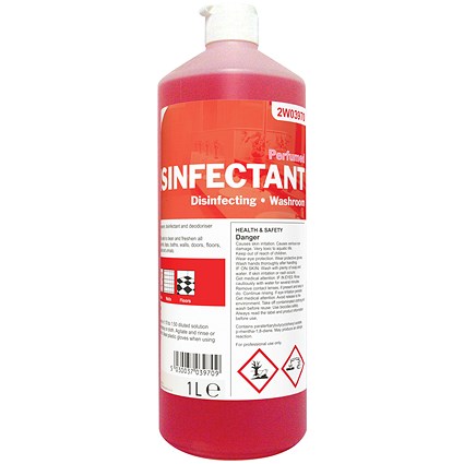 2Work Disinfectant and Washroom Cleaner, 1 Litre 2Work Disinfectant and Washroom Cleaner, 1 Litre