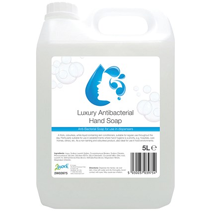 2Work Antibacterial Hand Wash, 5 Litre