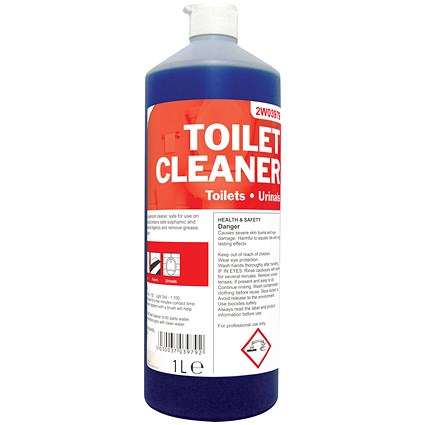 2Work Daily Use Toilet Cleaner, 1 Litre, Pack of 12