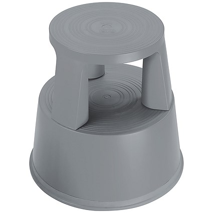2Work Plastic Step Stool with Non-Slip Rubber Base 430mm Dark Grey 2W04998