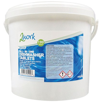 2Work All-in-One Dishwasher Tablets, Pack of 190