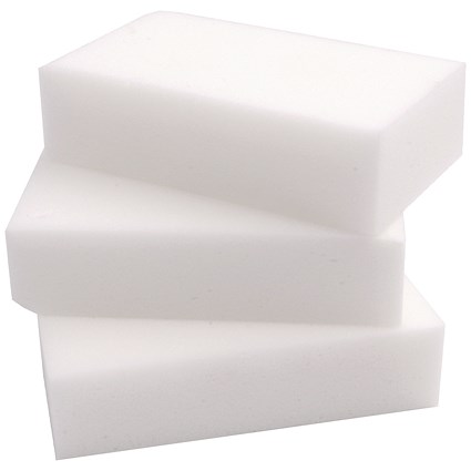 2Work Erase All Sponge, 100x60x25mm, White, Pack of 10