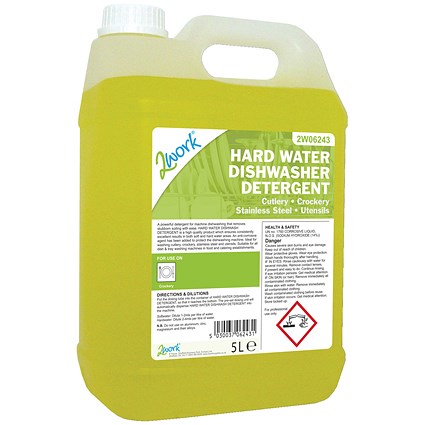 2Work Hard Water Dishwasher Detergent, 5 Litre