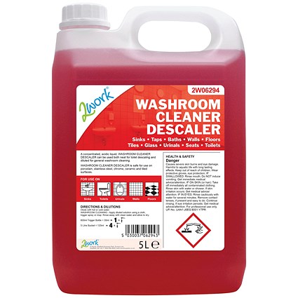 2Work Washroom Cleaner and Descaler, 5 Litres 2Work Washroom Cleaner and Descaler, 5 Litres