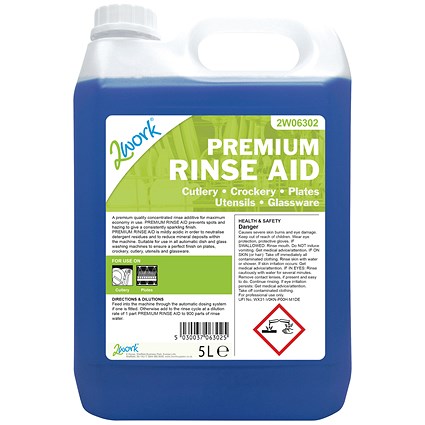 2Work Premium Rinse Aid, 5 Litres