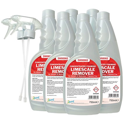 2Work Limescale Remover, 750ml, Pack of 6