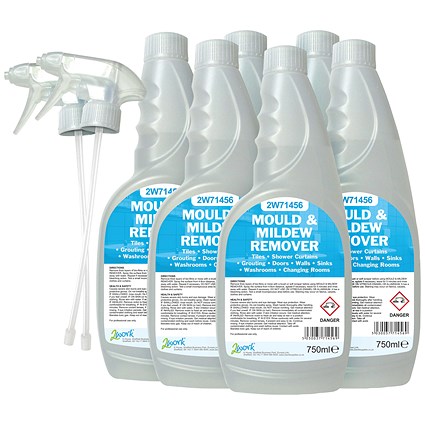 2Work Mould and Mildew Cleaner, 750ml, Pack of 6