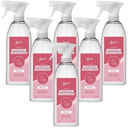 2Work Naturally Clean Antibacterial Sanitiser 750ml Pack of 6