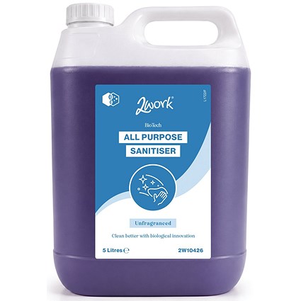 2Work BioTech All Purpose Sanitiser Unscented 5L Pack of 2