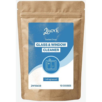 2Work Glass Cleaner Refill Fragrance Free Pack of 10