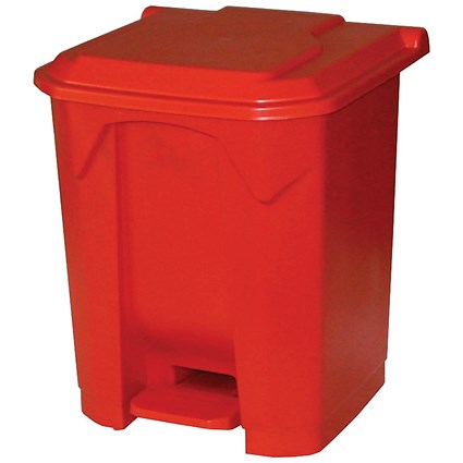 2Work Pedal Bin 30 Litre Red