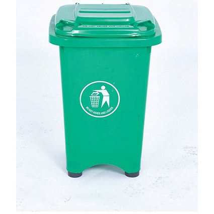 2Work Static Bin with Feet 50 Litre Green