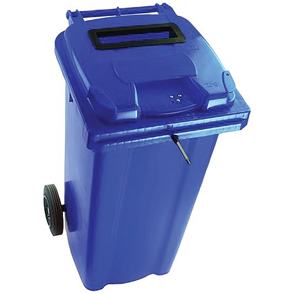 2Work Wheelie Bin Waste Slot Lid 120 Litre Blue