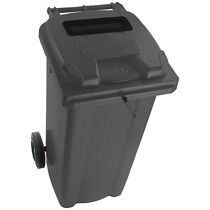 2Work Wheelie Bin Waste Slot Lid 140 Litre Grey