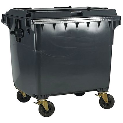 2Work Wheelie Bin 770 Litre with Lockable Lid Grey