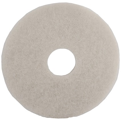 2Work Floor Pad Standard 17 Inch White Pack of 5 2W13500