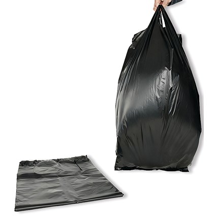 2Work Refuse Sacks Roll Tie Black (Pack of 40)