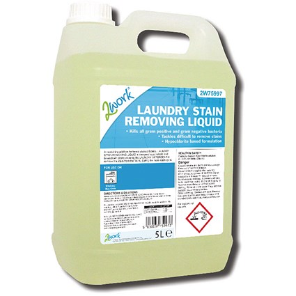 2Work Laundry Stain Removing Liquid 5 Litre Bulk Bottle