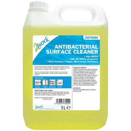 2Work Antibacterial Surface Cleaner, 5 Litres