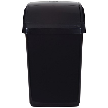 2Work Swing Top Bin 10 Litre Capacity Black