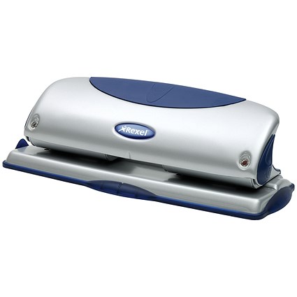 Rexel P425 4-Hole Punch with Nameplate, Blue and Silver, Punch capacity: 25 Sheets