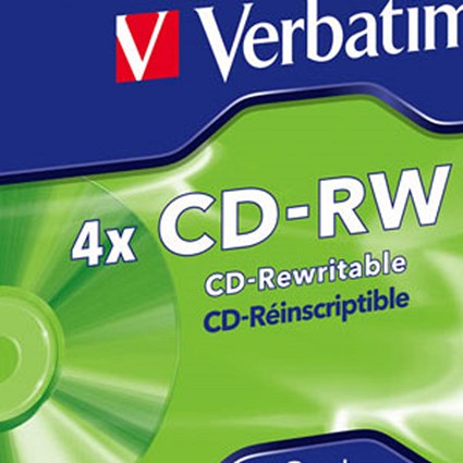 Verbatim CD-RW Rewritable Disk Cased 1x-4x Speed 80min 700Mb [Pack 10]
