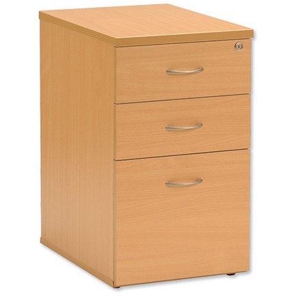 Influx Pedestal Desk-high Adjustable W420xD600xH720-735mm Beech
