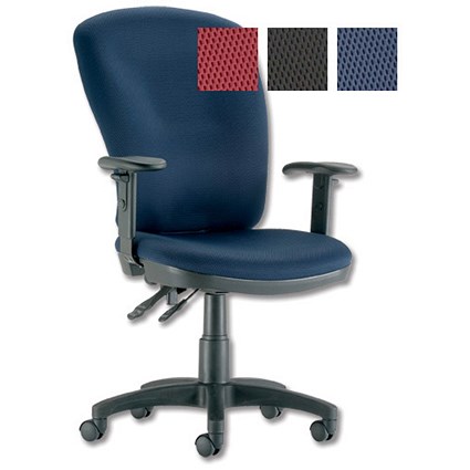 Influx Vitalize Deluxe Task Chair Asynchronous Back H640mm W520xD480xH460-560mm Blue