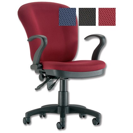 Influx Vitalize Plus Task Chair Permanent Contact High Back H530m W490xD470xH450-570mm Claret