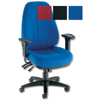 Trexus Plus Auckland Operator Chair Heavy-duty Back H650mm W515xD530xH480-580mm Blue